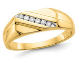 Men's 14K Yellow Gold Diamond Ring 1/8 Carat (ctw H-I, I2-I3)